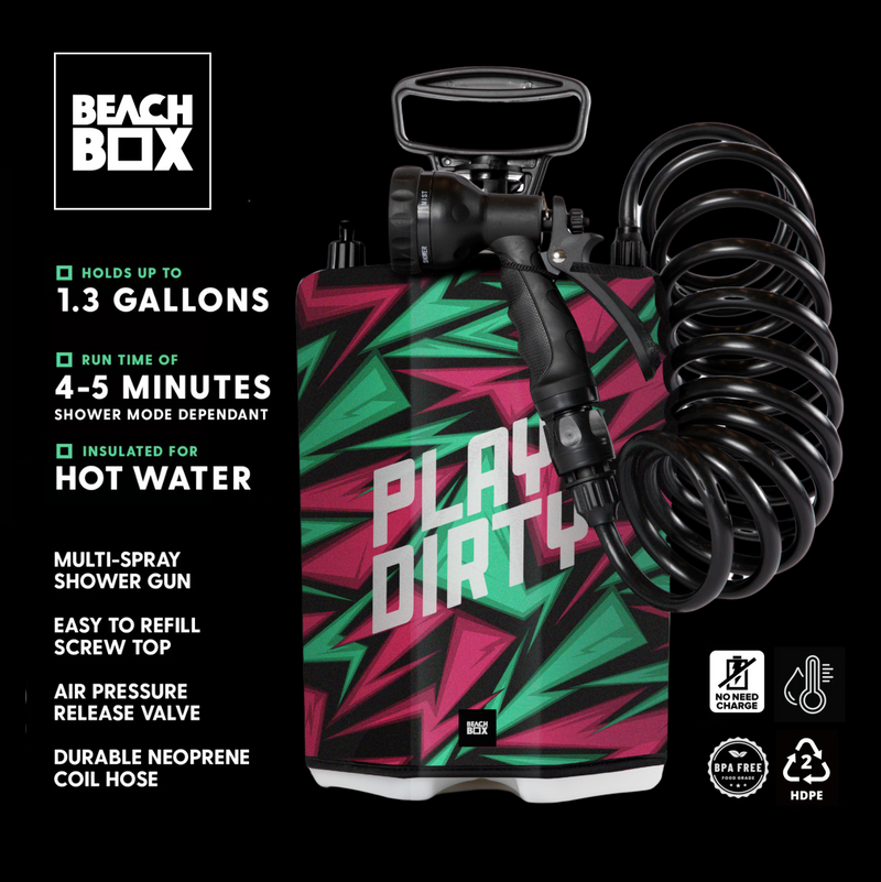 Load image into Gallery viewer, BeachBox Portable Shower Tank - &#39;Play Dirty&#39;
