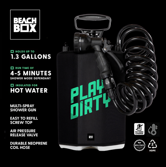 BeachBox Portable Outdoor Shower Tank - Play Dirty / Black