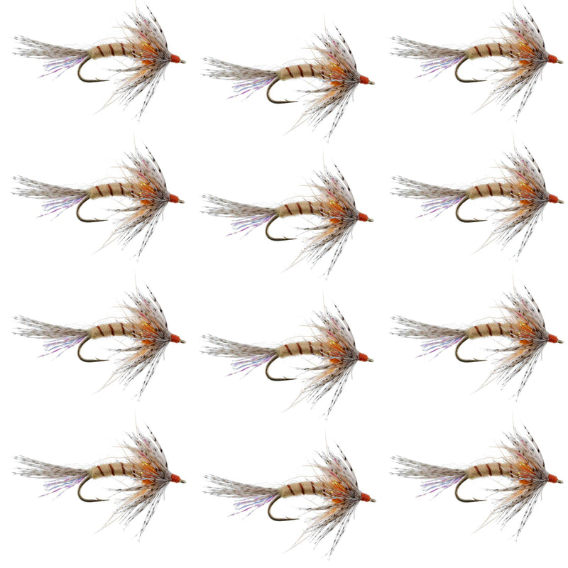 Load image into Gallery viewer, Orange Shakey Bealy Fall Soft Hackle Wet Fly - 1 Dozen Flies Hook Size 10
