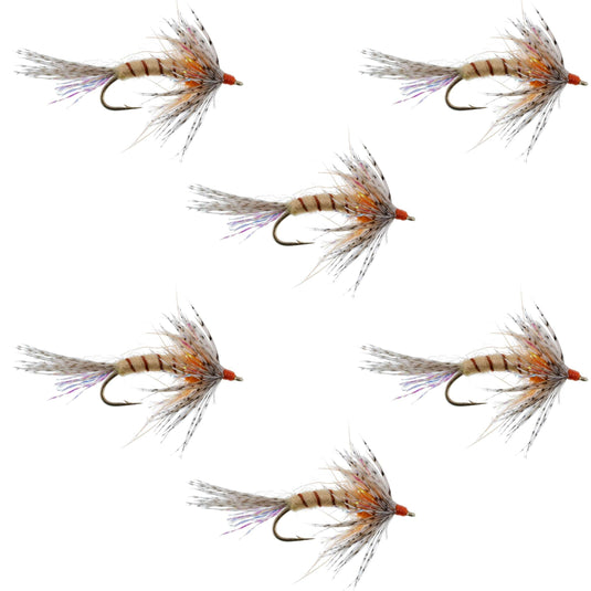 Orange Shakey Bealy Fall Soft Hackle Wet Fly - 6 Flies Hook Size 10