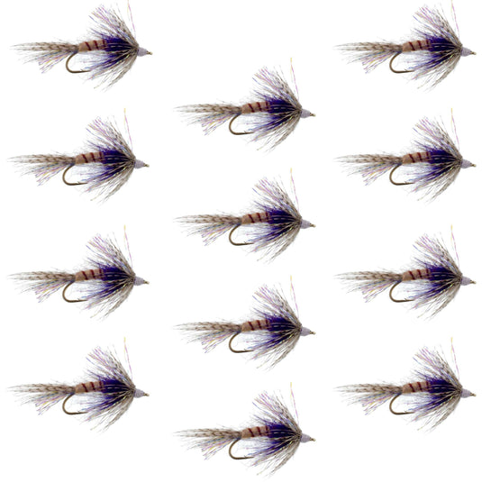 Purple Shakey Bealy Fall Soft Hackle Wet Fly - 1 Dozen Flies Hook Size 10