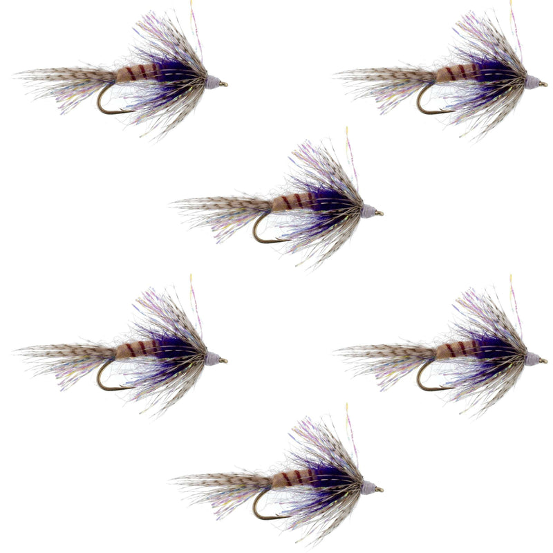 Load image into Gallery viewer, Purple Shakey Bealy Fall Soft Hackle Wet Fly - 6 Flies Hook Size 10
