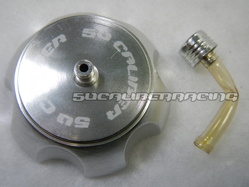 Load image into Gallery viewer, Aluminum 50 Caliber Racing Gas Cap Silver
