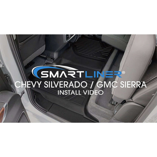 SmartCoverage™ Custom Fit Floor Liners For 2019-2024 Chevrolet Silverado 1500 Crew Cab With 1st Row Bench Seat (with OTH Coverage) and Vinyl Flooring without the 2nd Row Underseat Storage