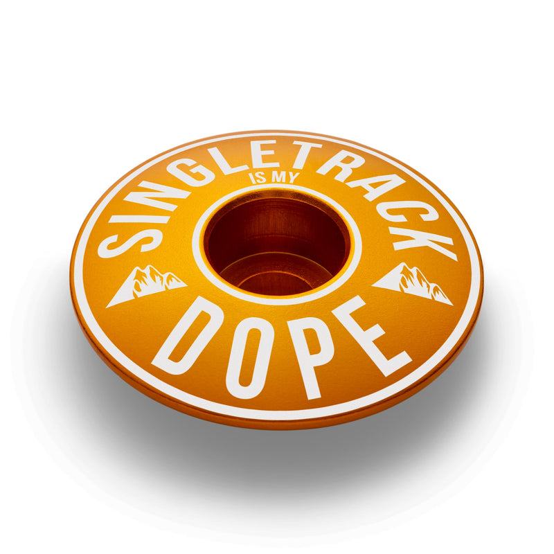 Load image into Gallery viewer, Singletrack Is My Dope Bicycle Headset Cap
