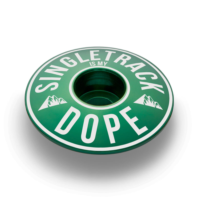 Load image into Gallery viewer, Singletrack Is My Dope Bicycle Headset Cap
