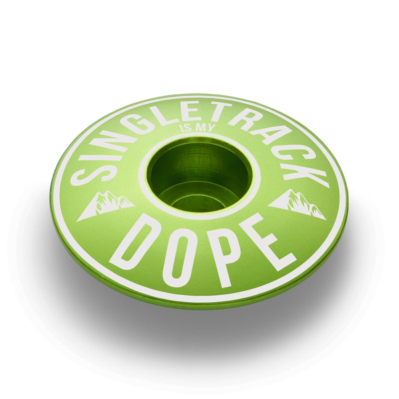 Load image into Gallery viewer, Singletrack Is My Dope Bicycle Headset Cap
