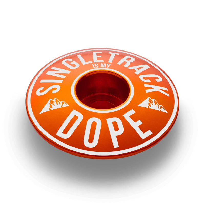 Load image into Gallery viewer, Singletrack Is My Dope Bicycle Headset Cap
