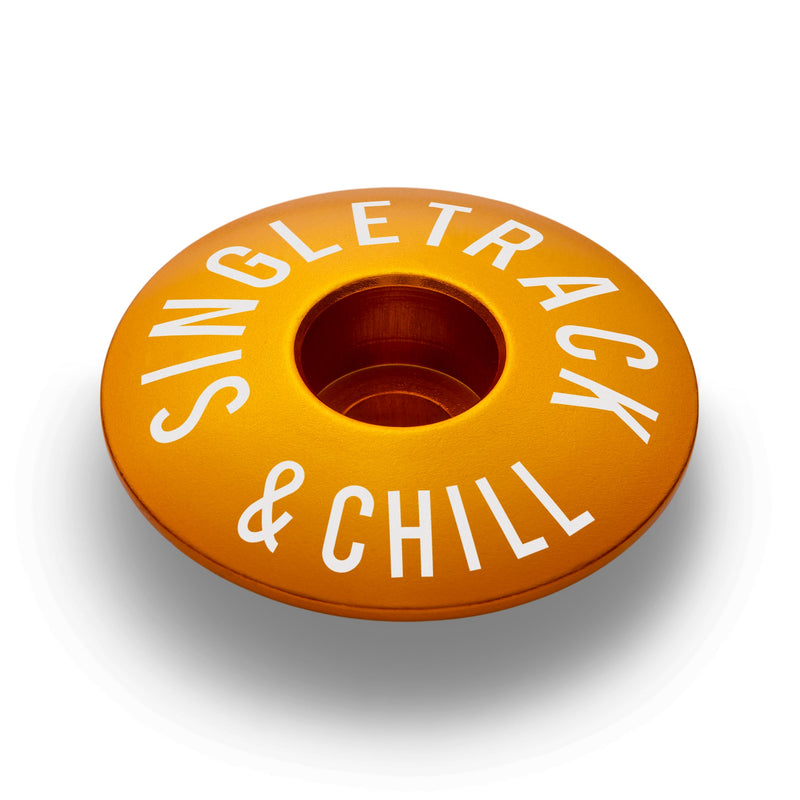 Load image into Gallery viewer, Singletrack &amp; Chill Bicycle Headset Cap
