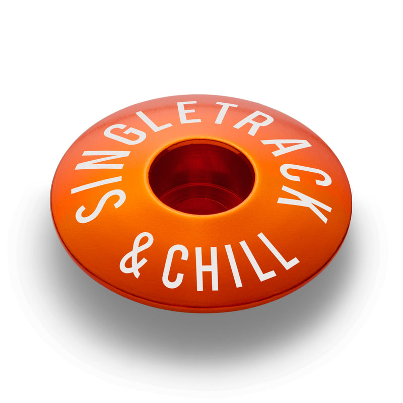 Load image into Gallery viewer, Singletrack &amp; Chill Bicycle Headset Cap
