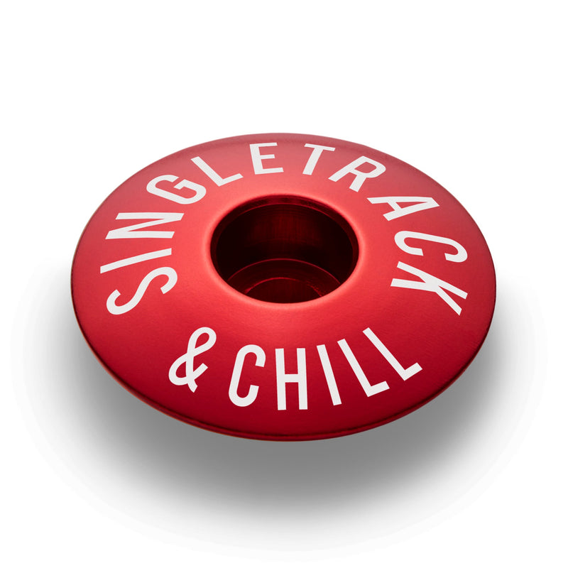 Load image into Gallery viewer, Singletrack &amp; Chill Bicycle Headset Cap
