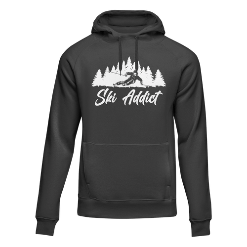 Ski Addict Adult Fleece Hooded Sweatshirt