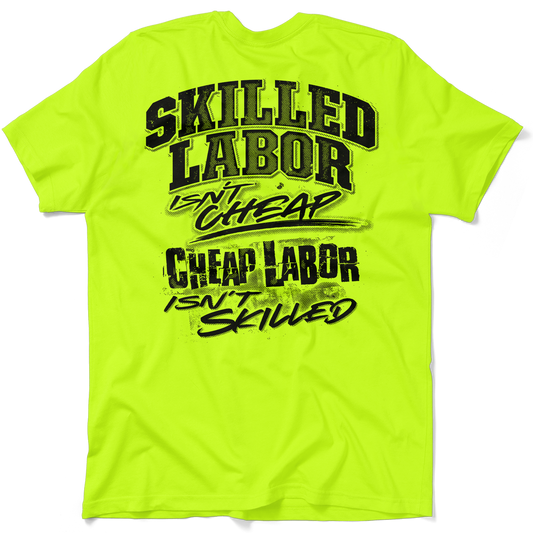 Skilled Labor - Safety Yellow Pocket T-Shirt