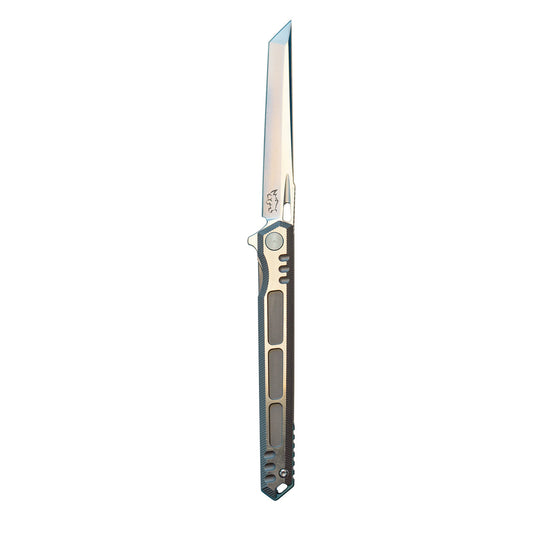 Luxury Folding Knife, M390 Steel Blade, Titanium Handle, Smooth EDC Flipper, 8.35"
