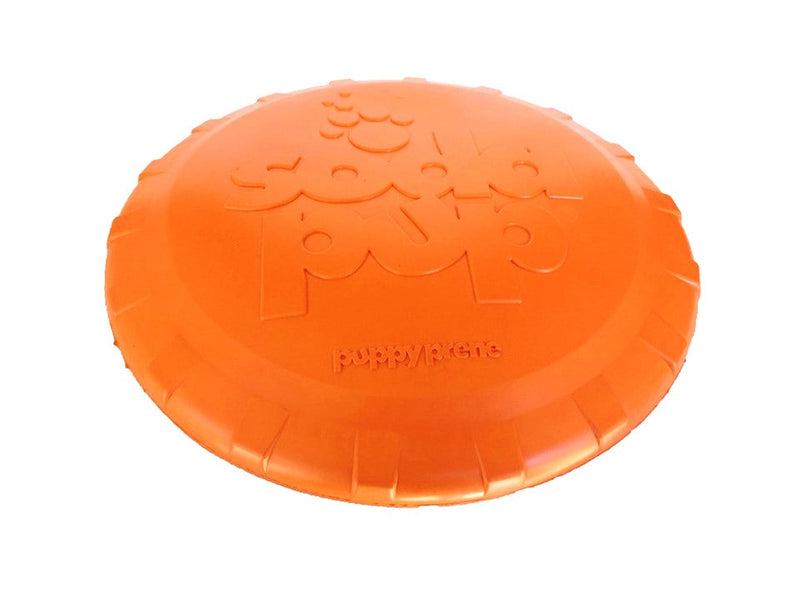 Load image into Gallery viewer, Bottle Top Flyer Rubber Frisbee for Dogs | Orange | Vet Approved | USA Made
