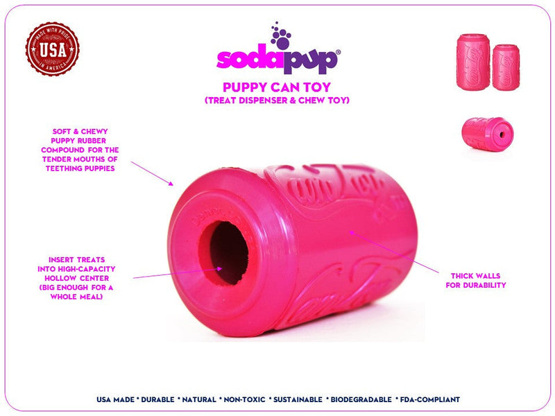Load image into Gallery viewer, Puppy Can Toy Rubber Chew Toy for Teething Puppies | Treat Dispenser | USA Made
