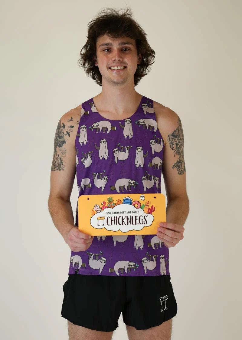Load image into Gallery viewer, Men&#39;s Sloths Performance Singlet (Purple)
