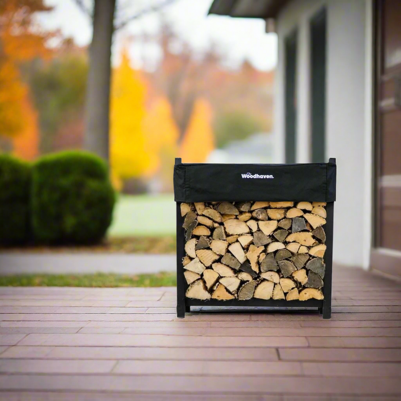 Load image into Gallery viewer, 3 ft Steel Firewood Rack Holds 1/8 Cord Woodhaven
