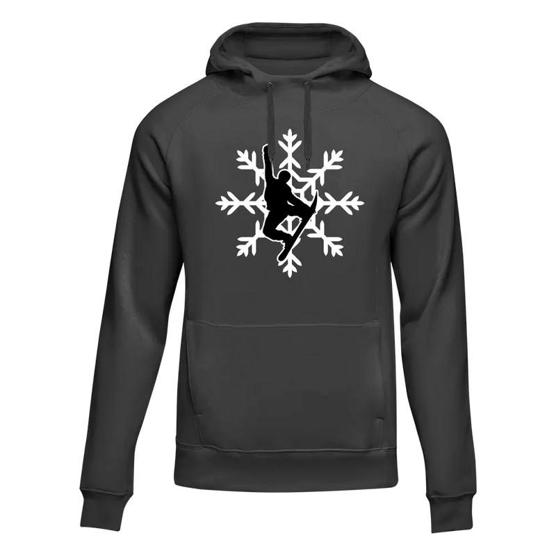 Load image into Gallery viewer, Snowboard Snowflake Adult Fleece Hooded Sweatshirt

