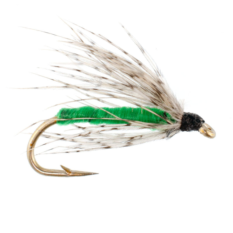 Load image into Gallery viewer, Soft Hackle Partridge and Green Fly Fishing Wet Flies - 6 Flies Hook Size 12
