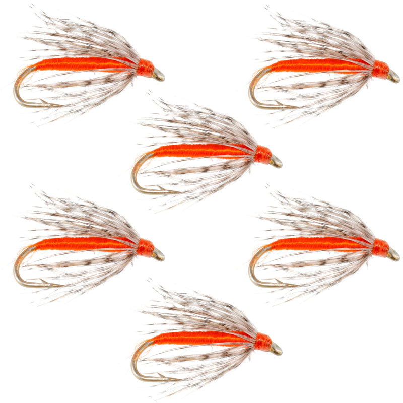 Load image into Gallery viewer, Soft Hackle Partridge and Orange Fly Fishing Wet Flies - 6 Flies Hook Size 16
