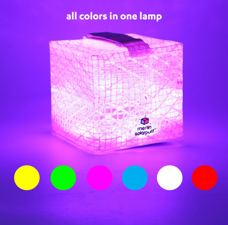 Load image into Gallery viewer, SolarPuff™️ Merlin – Color Light Therapy Lamp for Mood Enhancement, Stress Relief, and Circadian Rhythm Support
