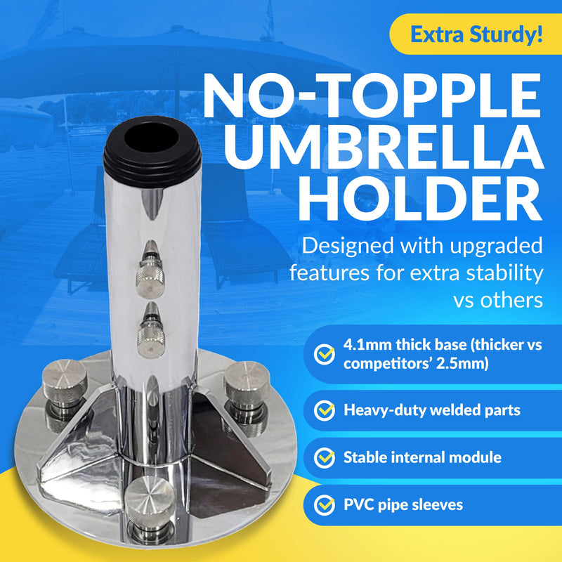 Load image into Gallery viewer, Breezelock™ Dock &amp; Boat Flag/Umbrella Stand - Stainless Steel Umbrella Stand

