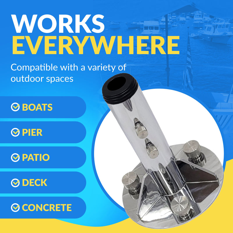 Load image into Gallery viewer, Breezelock™ Dock &amp; Boat Flag/Umbrella Stand - Stainless Steel Umbrella Stand

