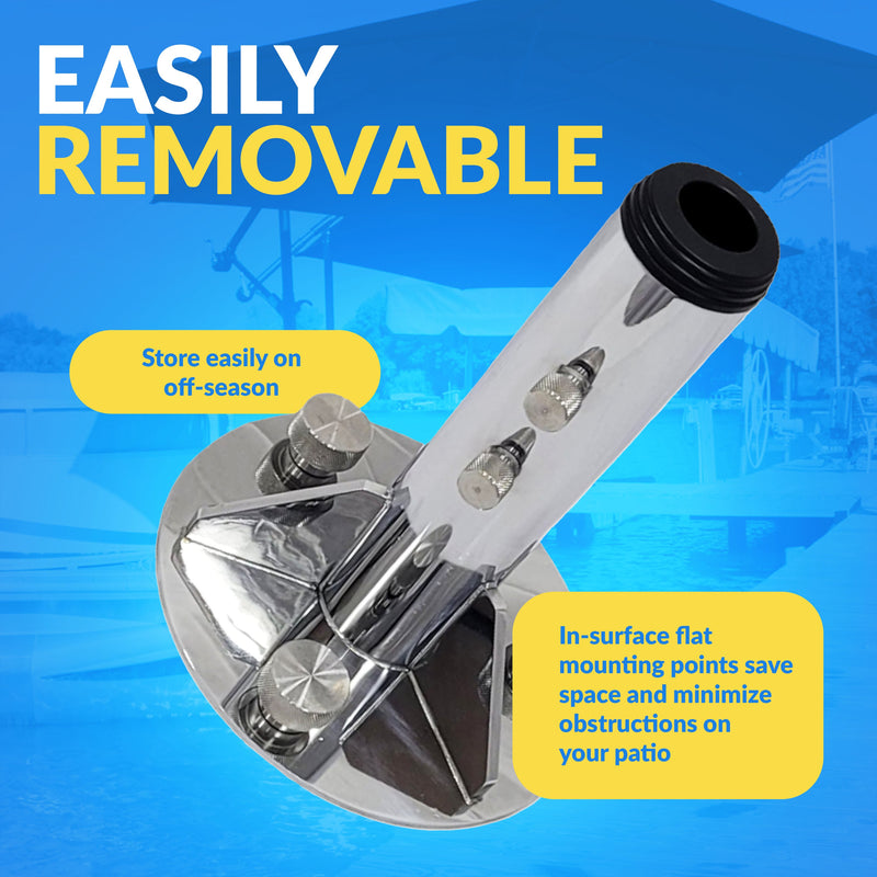 Load image into Gallery viewer, Breezelock™ Dock &amp; Boat Flag/Umbrella Stand - Stainless Steel Umbrella Stand
