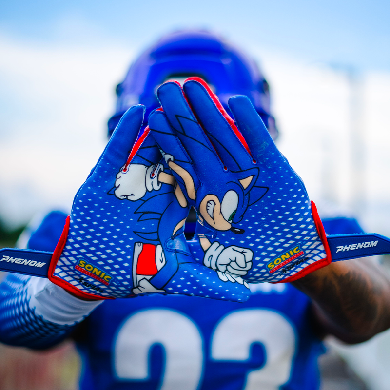 Load image into Gallery viewer, Sonic the Hedgehog Football Gloves - VPS5 by Phenom Elite
