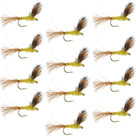 Sparkle Dun Pale Morning Dun PMD Yellow Body Mayfly 12 Flies Hook size 14