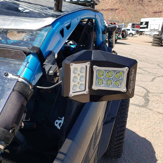 Sector Seven Spectrum LED Light Mirrors With Bung Mount - Can-Am Maverick X3