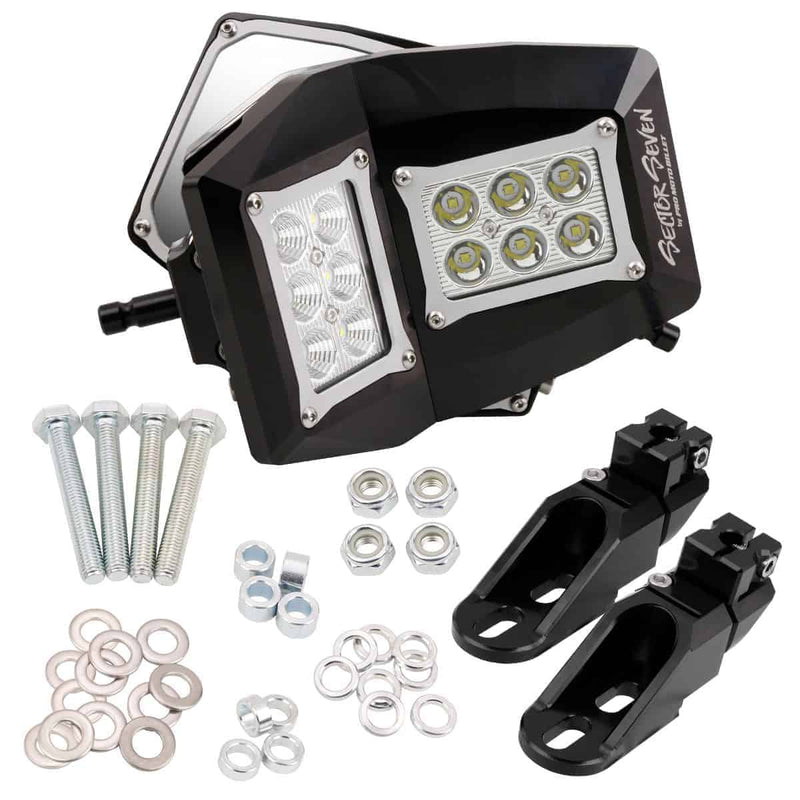 Load image into Gallery viewer, Sector Seven Spectrum LED Light Mirrors With Bung Mount - Can-Am Maverick X3
