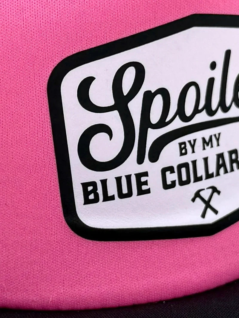 Load image into Gallery viewer, Spoiled by my Blue Collar Man Snapback Trucker
