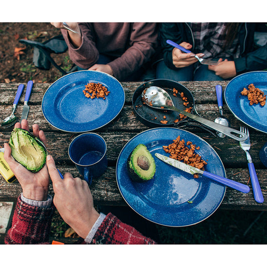 Stansport Deluxe 24-Piece Enamel Camping Tableware Set