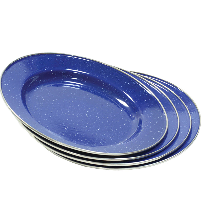 Load image into Gallery viewer, Stansport Deluxe 24-Piece Enamel Camping Tableware Set
