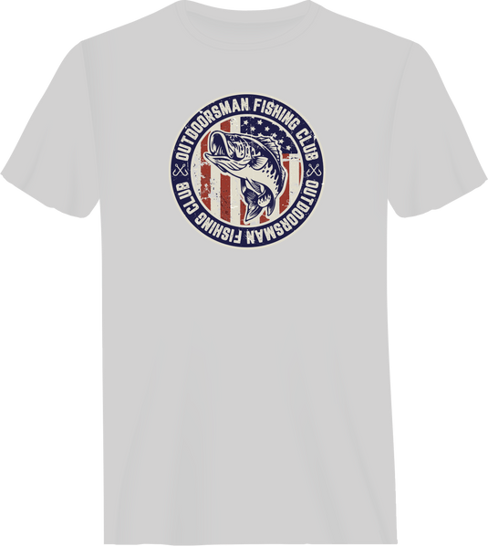 Outdoorsman Fishing Club Patriotic Man T-Shirt