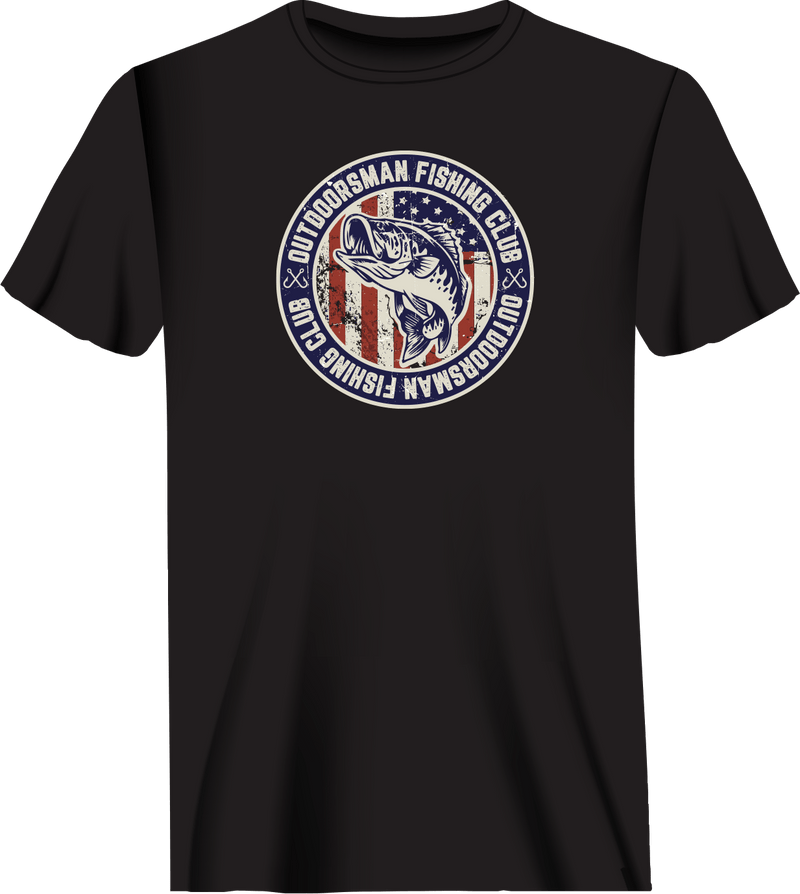 Load image into Gallery viewer, Outdoorsman Fishing Club Patriotic Man T-Shirt

