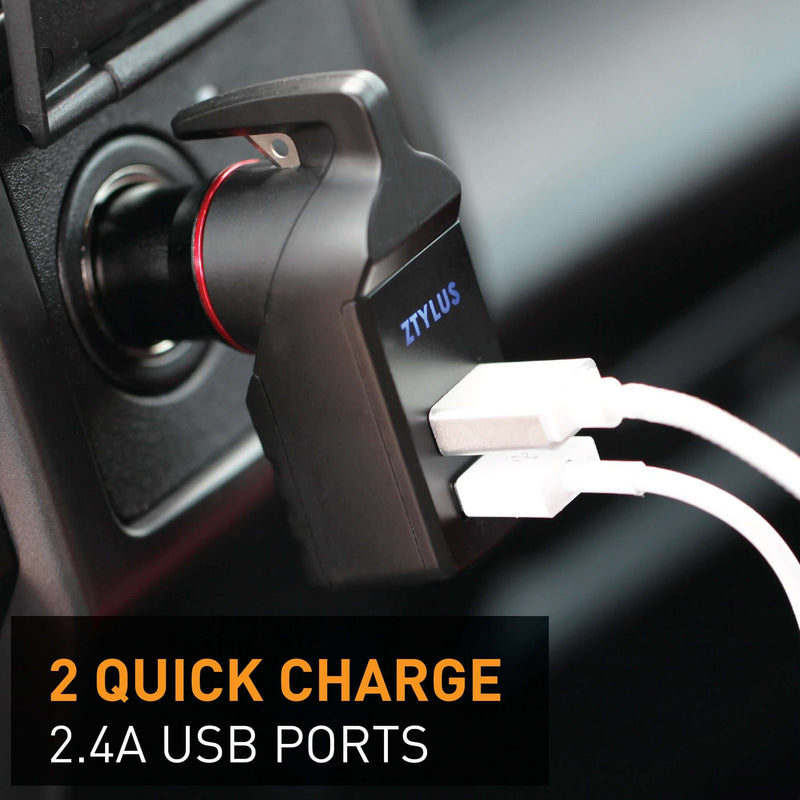 Load image into Gallery viewer, USB Car Charger Emergency Tool (Black)
