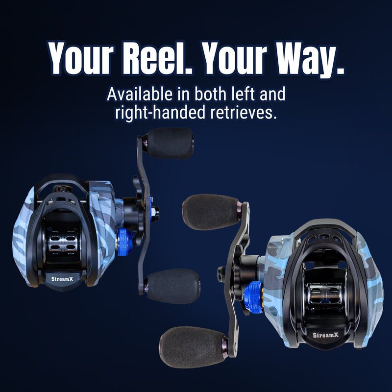 Load image into Gallery viewer, Reaction Tackle Baitcasting Fishing Reel- StreamX Edition- 7.5:1 Gear Ratio
