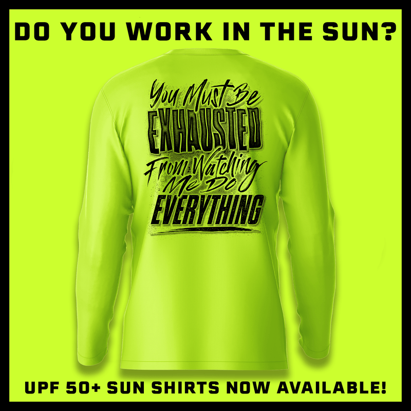 Load image into Gallery viewer, Exhausted - Hi-Visibility UPF 50 Long Sleeve Sun Shirt
