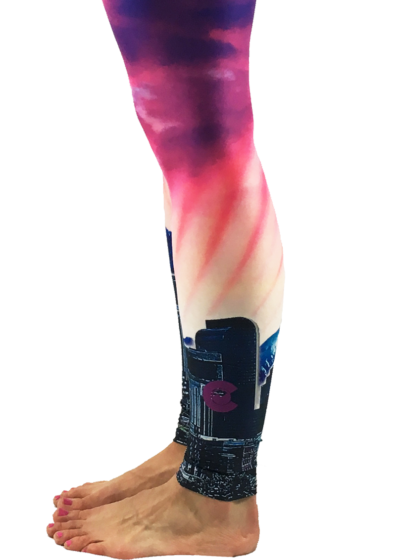 Load image into Gallery viewer, Mile High Sunset Denver Skyline Yoga Pants
