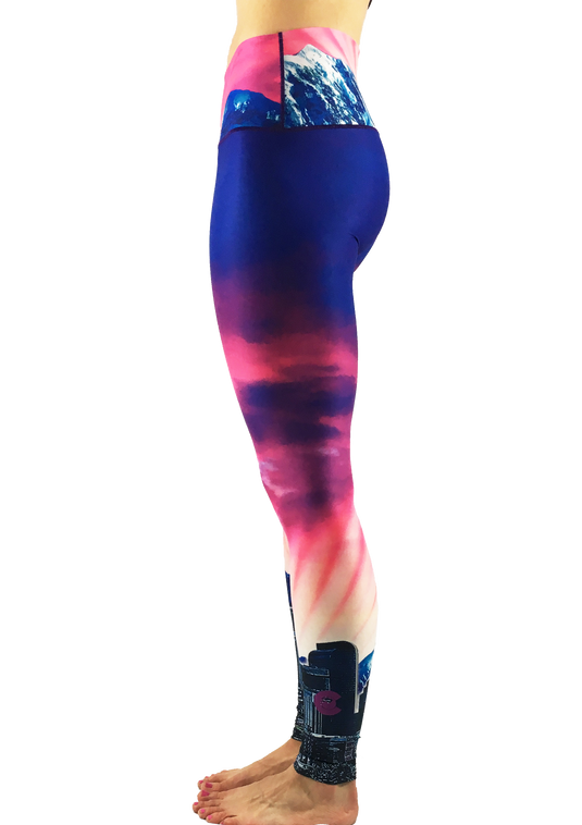 Mile High Sunset Denver Skyline Yoga Pants