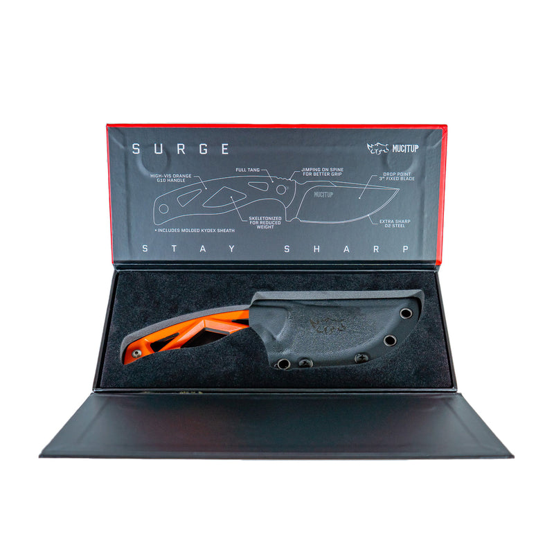 Load image into Gallery viewer, MUCITUP MUCTAC Surge Fixed Blade Knife D2 Steel 3&quot; Blade G10 Handle + Kydex Sheath
