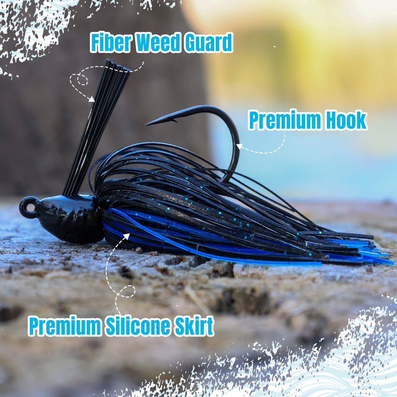 Load image into Gallery viewer, Reaction Tackle Lead Swim Jigs – Premium Weedless Bass Fishing Lures- 3 Pack
