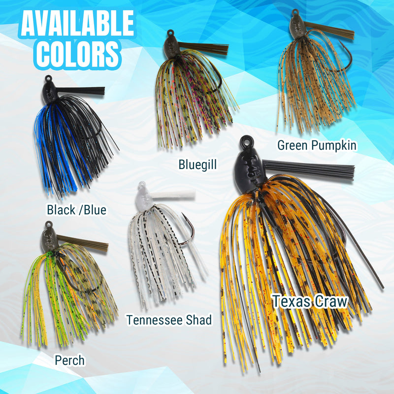 Load image into Gallery viewer, Reaction Tackle Lead Swim Jigs – Premium Weedless Bass Fishing Lures- 3 Pack
