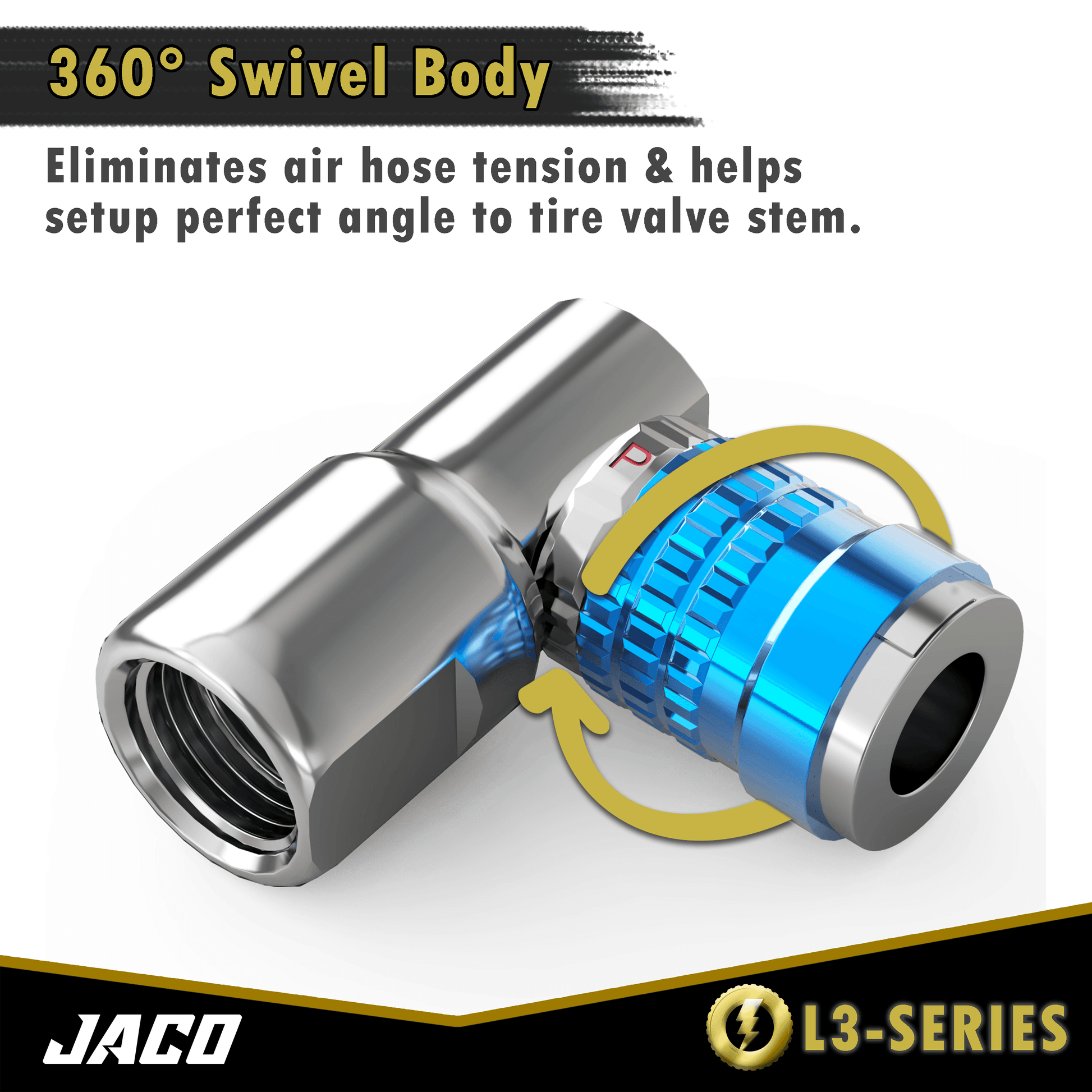 Lightning™ L3-Series Bike Tire Air Chuck - 1/4" F-NPT (Presta + Schrader Valves) | Open Flow (2 Pack) - Skoutley Outdoors LLC