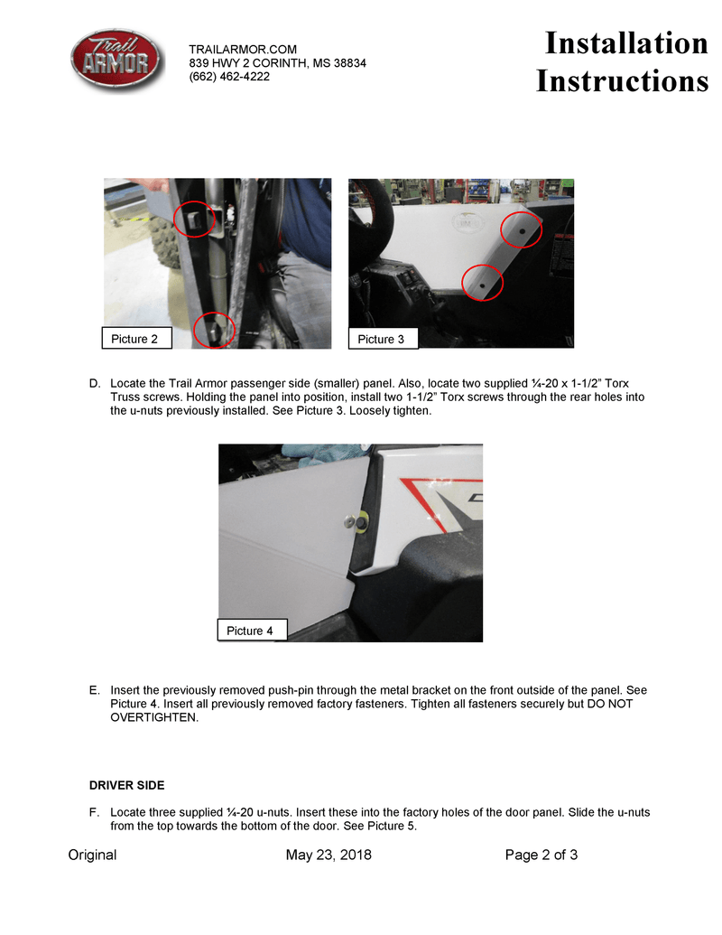 Load image into Gallery viewer, Trail Armor Upper Door Insert Kit for 2018 - 2020 Rzr RS1
