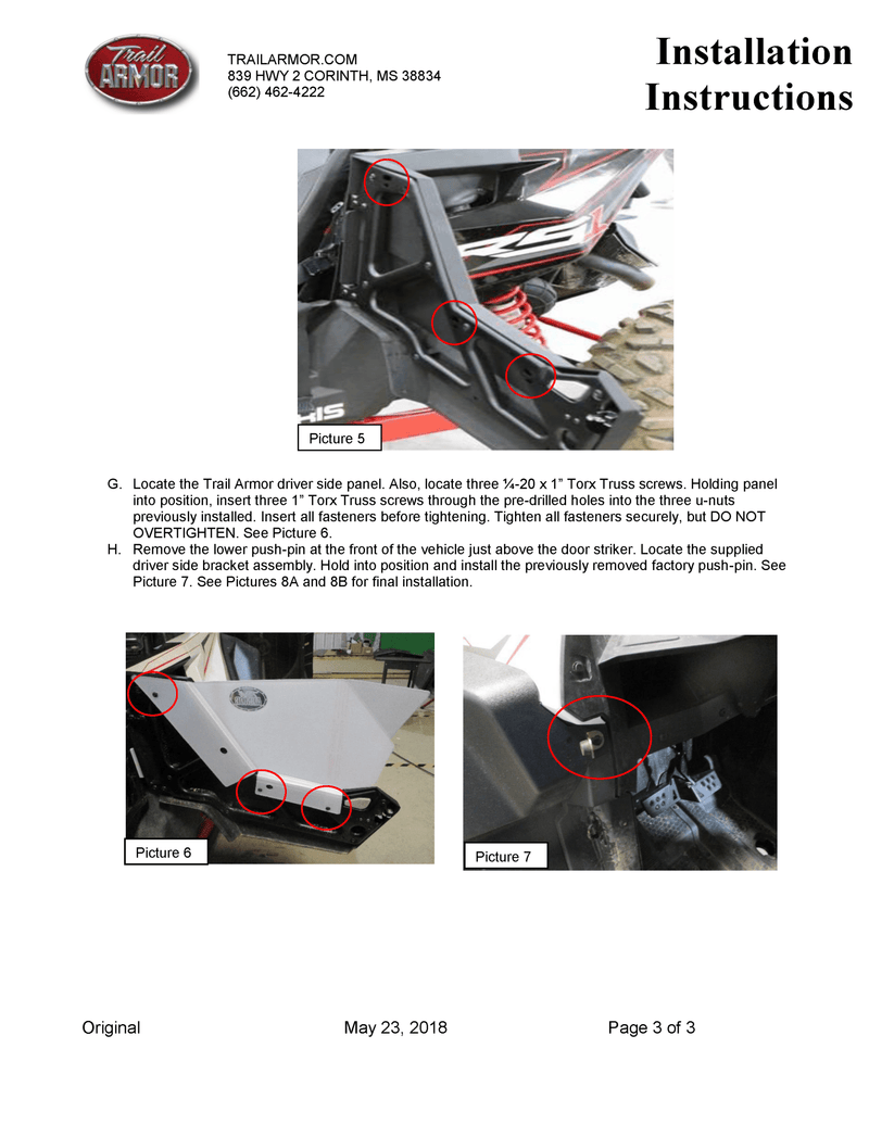 Load image into Gallery viewer, Trail Armor Upper Door Insert Kit for 2018 - 2020 Rzr RS1
