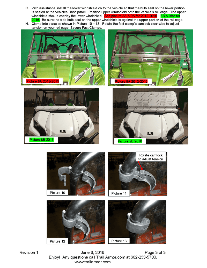 Load image into Gallery viewer, Trail Armor CoolFlo Windshield with fast clamps for 2012 - 2020 Kawasaki TERYX / TERYX4
